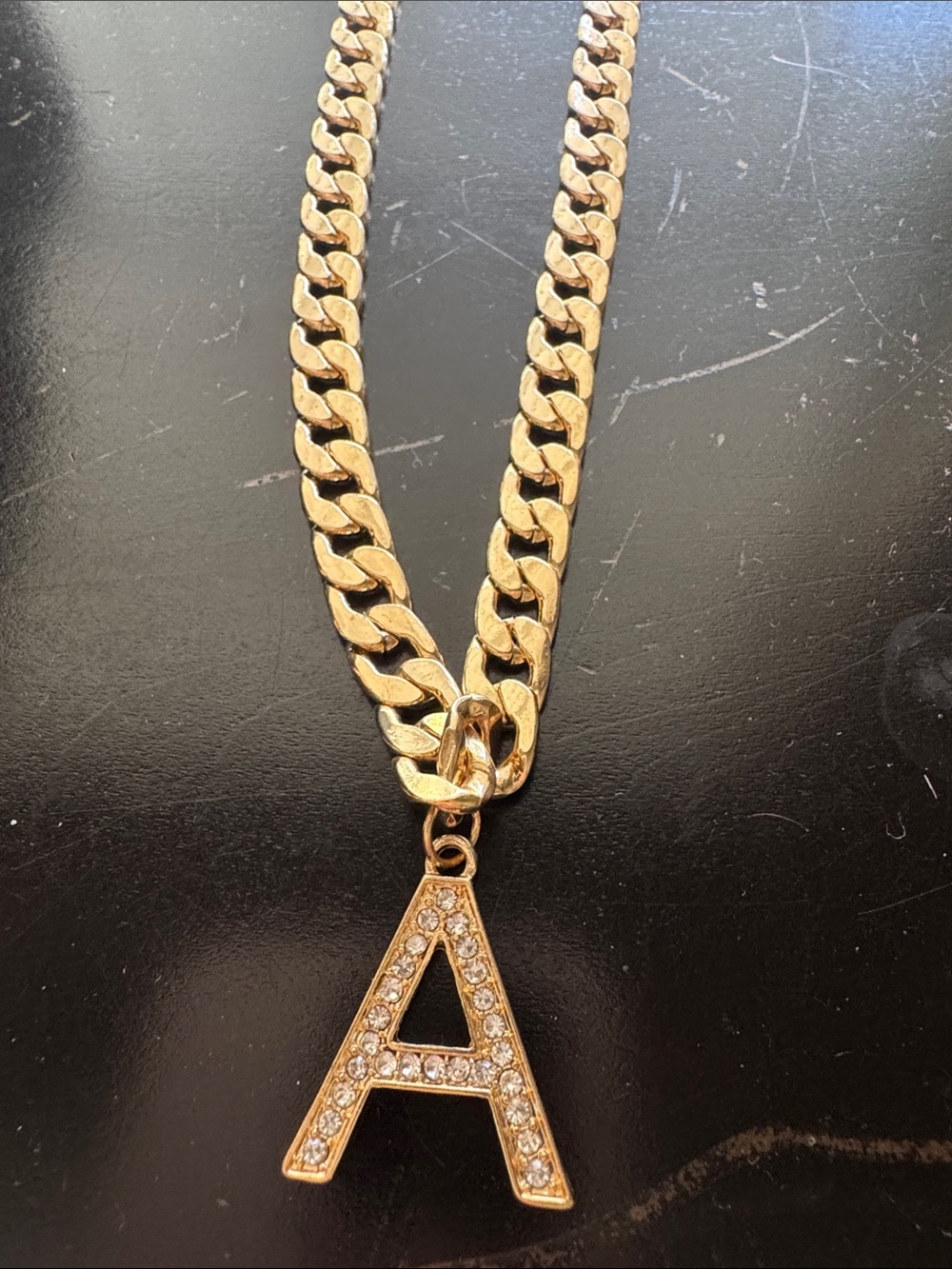 Gold Letter A Pendant Chain Necklace - Women Accessories